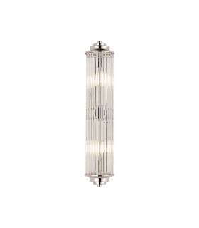 Fairport 2 Light Glass Rod Wall E14 IP44 Polished Nickel/Clear Glass Rods-1