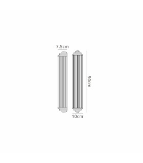Fairport 2 Light Glass Rod Wall E14 IP44 Polished Nickel/Clear Glass Rods-2