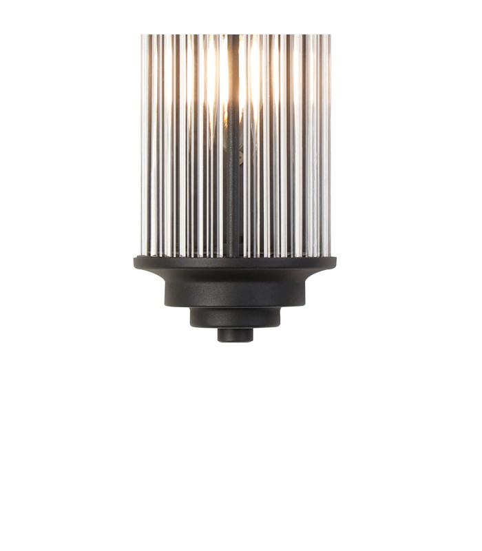 Fairport 2 Light Glass Rod Wall E14 IP44 Satin Black/Clear Glass Rods-7