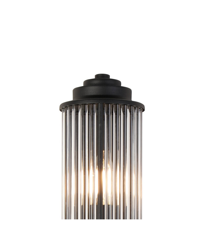Fairport 2 Light Glass Rod Wall E14 IP44 Satin Black/Clear Glass Rods-8
