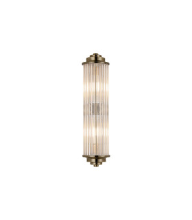 Fairport 2 Light Glass Rod Wall G9 IP44 Antique Brass/Clear Glass Rods-1