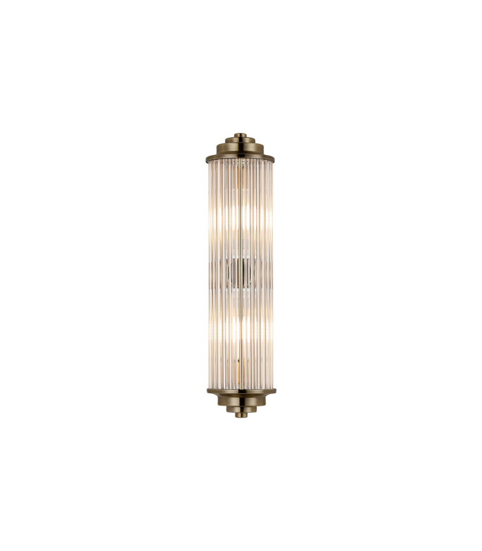 Fairport 2 Light Glass Rod Wall G9 IP44 Antique Brass/Clear Glass Rods-1