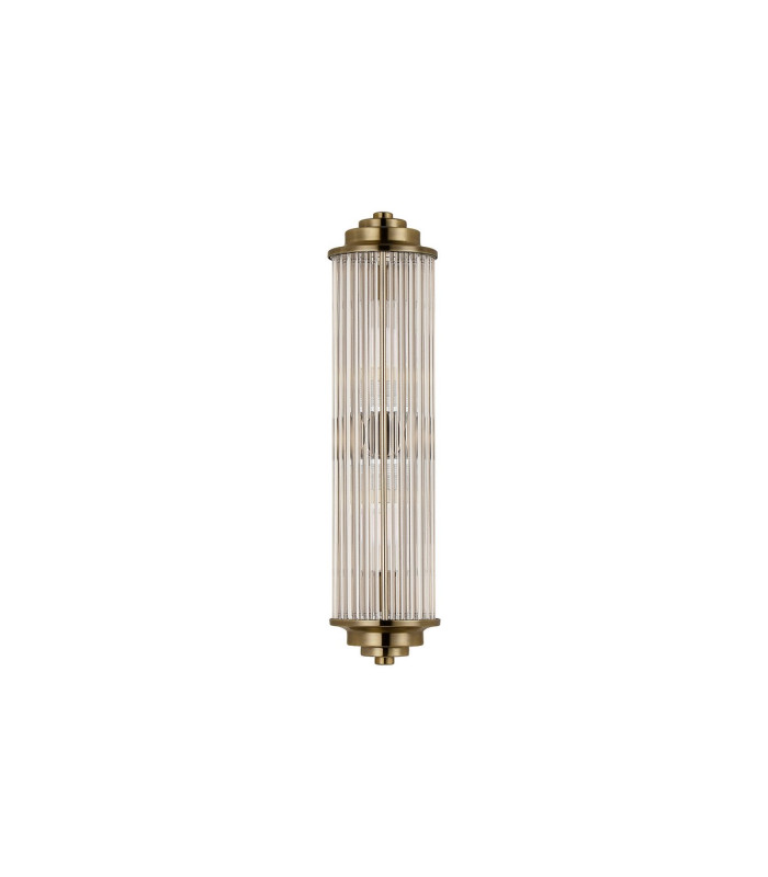 Fairport 2 Light Glass Rod Wall G9 IP44 Antique Brass/Clear Glass Rods-4