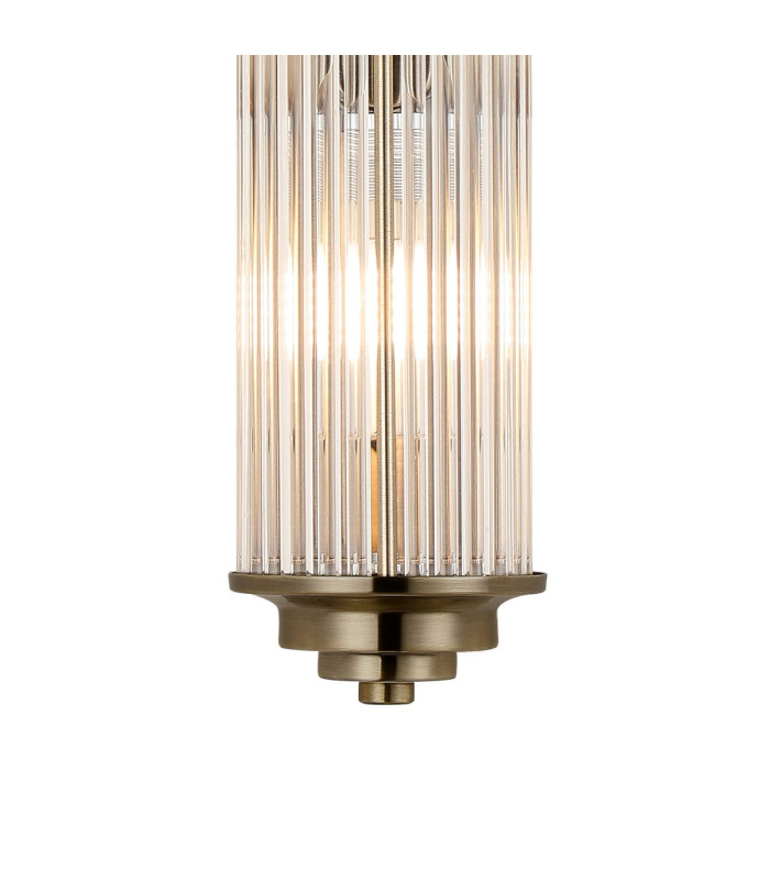 Fairport 2 Light Glass Rod Wall G9 IP44 Antique Brass/Clear Glass Rods-6