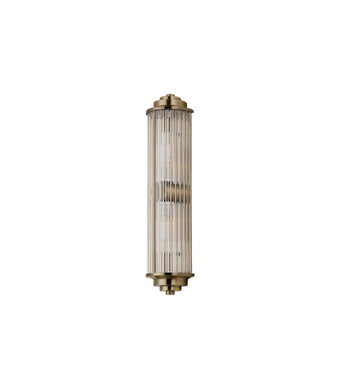 Fairport 2 Light Glass Rod Wall G9 IP44 Antique Brass/Clear Glass Rods-9