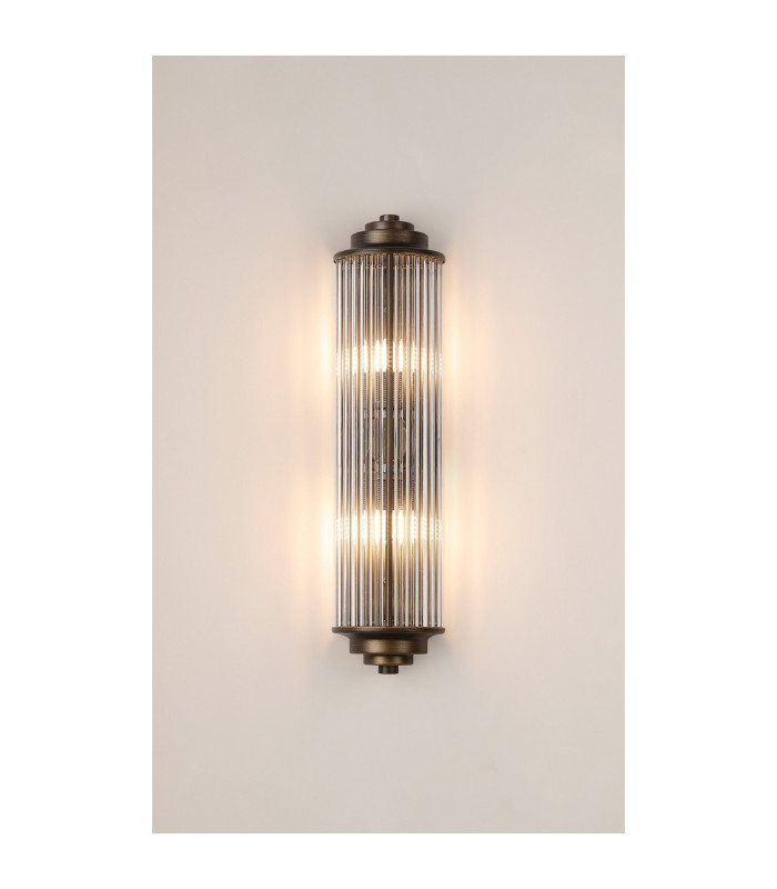 Fairport 2 Light Glass Rod Wall G9 IP44 Bronze/Clear Glass Rods-3