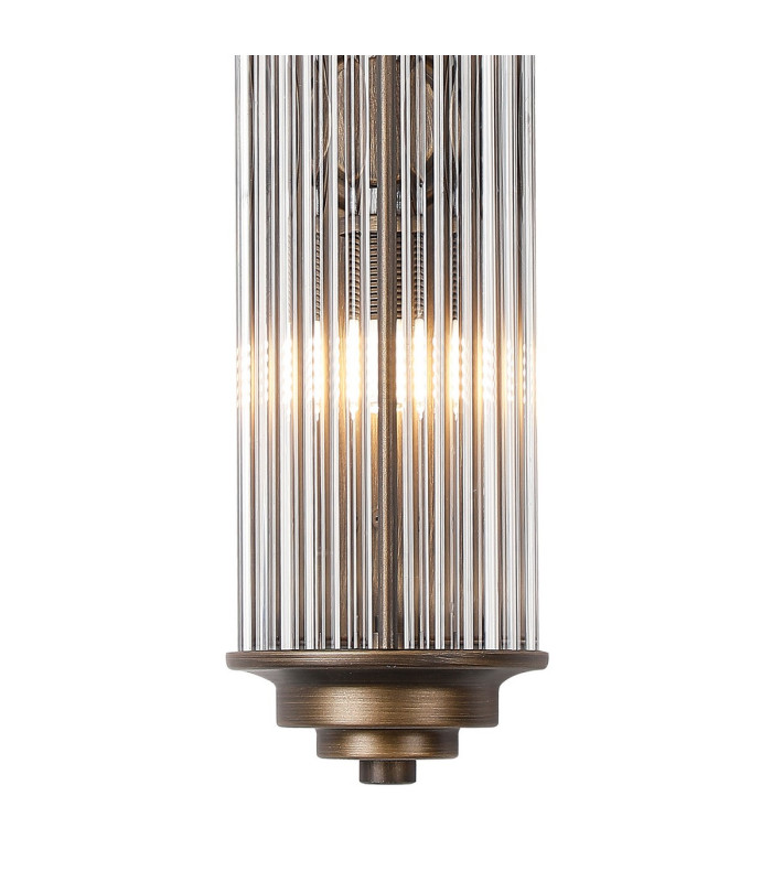 Fairport 2 Light Glass Rod Wall G9 IP44 Bronze/Clear Glass Rods-6