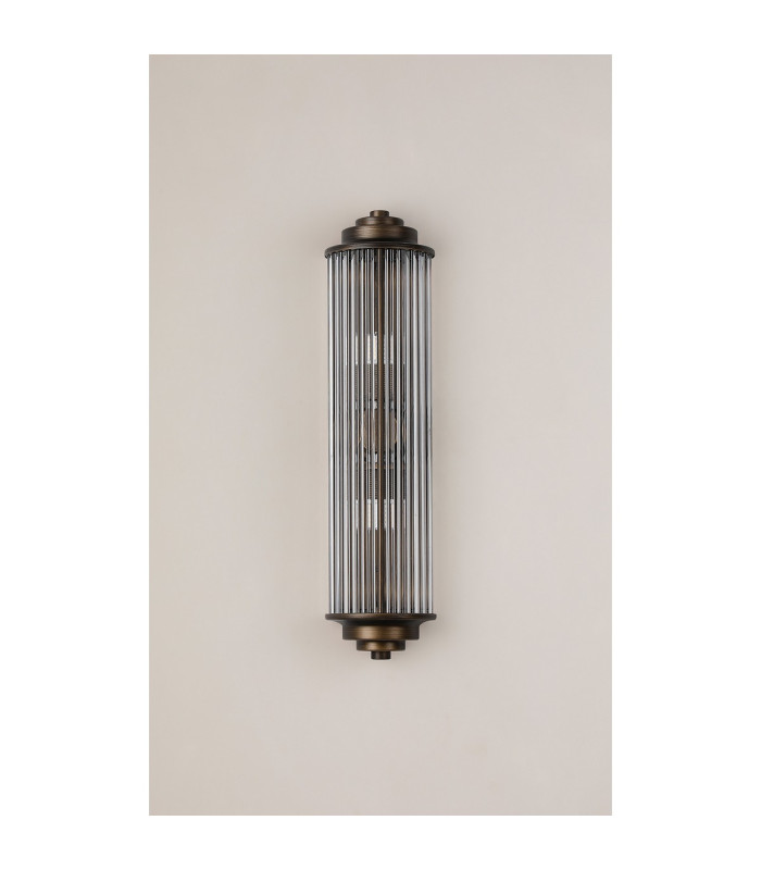 Fairport 2 Light Glass Rod Wall G9 IP44 Bronze/Clear Glass Rods-9