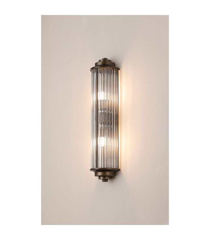 Fairport 2 Light Glass Rod Wall G9 IP44 Bronze/Clear Glass Rods-10