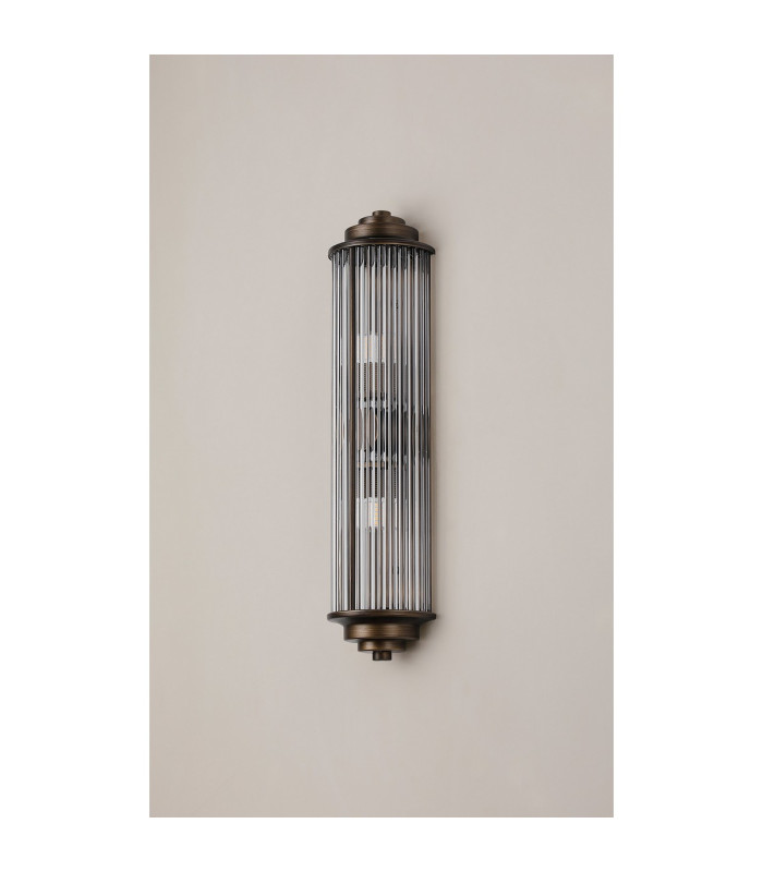 Fairport 2 Light Glass Rod Wall G9 IP44 Bronze/Clear Glass Rods-11