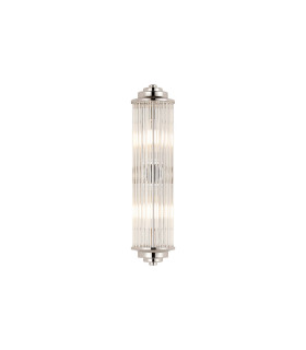 Fairport 2 Light Glass Rod Wall G9 IP44 Polished Nickel/Clear Glass Rods-1