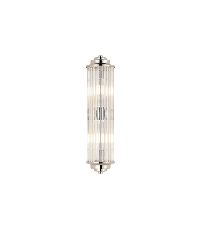 Fairport 2 Light Glass Rod Wall G9 IP44 Polished Nickel/Clear Glass Rods-1
