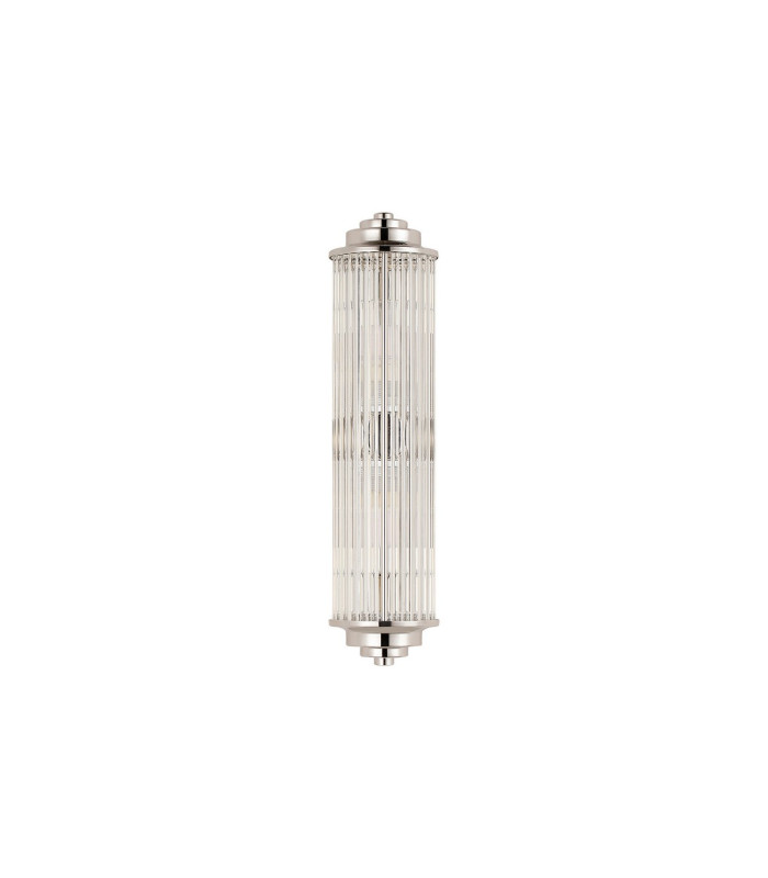 Fairport 2 Light Glass Rod Wall G9 IP44 Polished Nickel/Clear Glass Rods-4