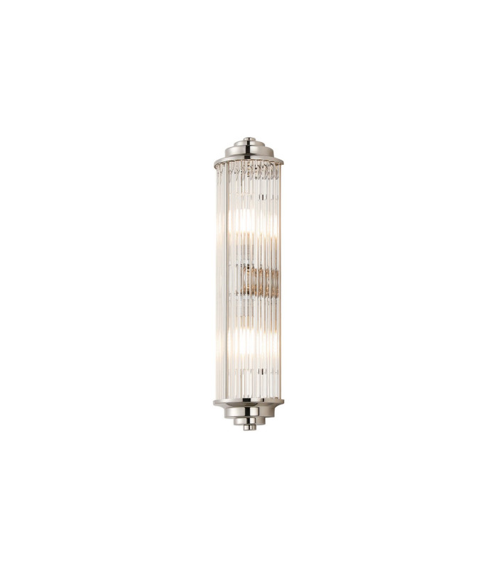 Fairport 2 Light Glass Rod Wall G9 IP44 Polished Nickel/Clear Glass Rods-5
