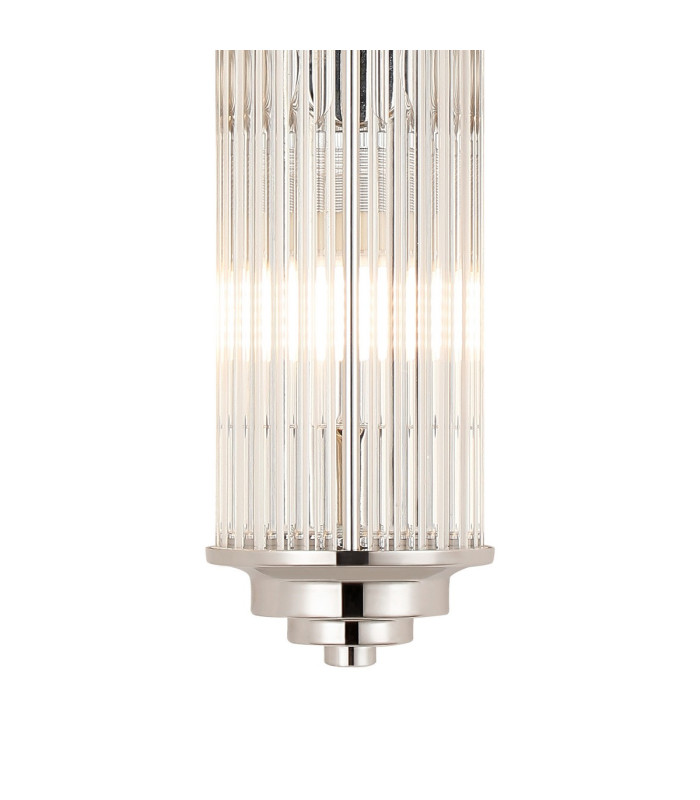 Fairport 2 Light Glass Rod Wall G9 IP44 Polished Nickel/Clear Glass Rods-6
