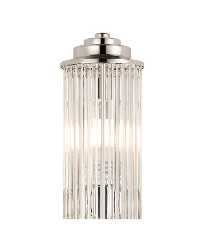 Fairport 2 Light Glass Rod Wall G9 IP44 Polished Nickel/Clear Glass Rods-7