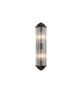 Fairport 2 Light Glass Rod Wall G9 IP44 Satin Black/Clear Glass Rods-1