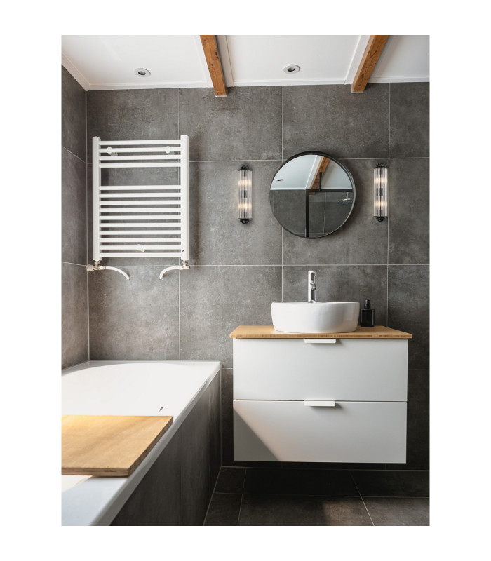 Fairport 2 Light Glass Rod Wall G9 IP44 Satin Black/Clear Glass Rods-4