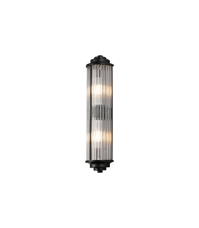 Fairport 2 Light Glass Rod Wall G9 IP44 Satin Black/Clear Glass Rods-6