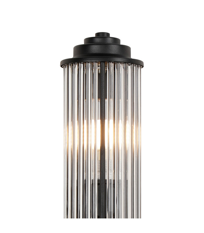 Fairport 2 Light Glass Rod Wall G9 IP44 Satin Black/Clear Glass Rods-8