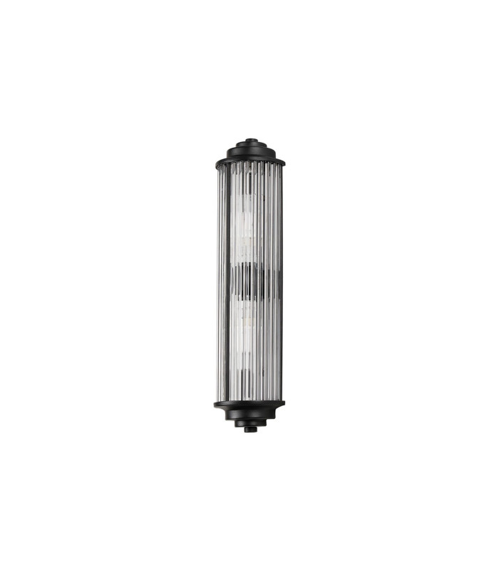 Fairport 2 Light Glass Rod Wall G9 IP44 Satin Black/Clear Glass Rods-10