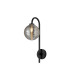 Tivoli Curved Arm Wall Light 1 Light G9 IP44 Satin Black/Smoke Ribbed Round Glass-1