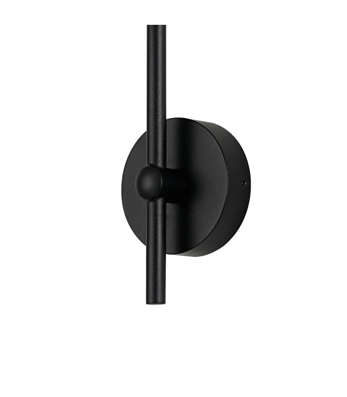 Tivoli Curved Arm Wall Light 1 Light G9 IP44 Satin Black/Smoke Ribbed Round Glass-5