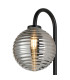 Tivoli Curved Arm Wall Light 1 Light G9 IP44 Satin Black/Smoke Ribbed Round Glass-6