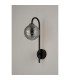 Tivoli Curved Arm Wall Light 1 Light G9 IP44 Satin Black/Smoke Ribbed Round Glass-7