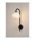 Tivoli Curved Arm Wall Light 1 Light G9 IP44 Satin Black/Grey Round Marble Effect Glass-3
