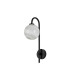 Tivoli Curved Arm Wall Light 1 Light G9 IP44 Satin Black/Grey Round Marble Effect Glass-4
