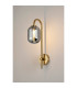 Tivoli Curved Arm Wall Light 1 Light G9 IP44 Brass Gold/Smoke Smooth Tubular Glass-3