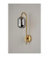 Tivoli Curved Arm Wall Light 1 Light G9 IP44 Brass Gold/Smoke Smooth Tubular Glass-7