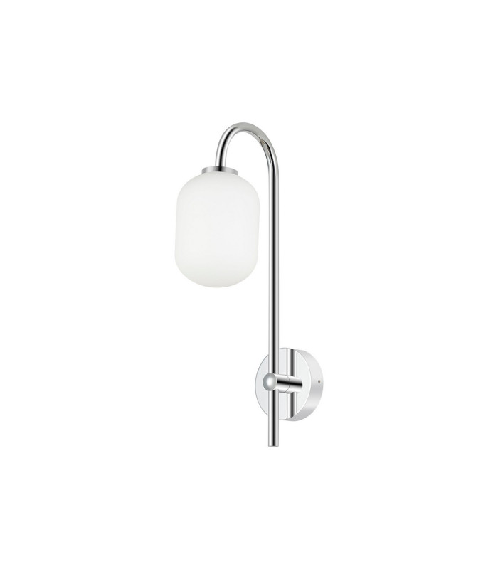 Tivoli Curved Arm Wall Light 1 Light G9 IP44 Polished Chrome/Opal Smooth Tubular Glass-4