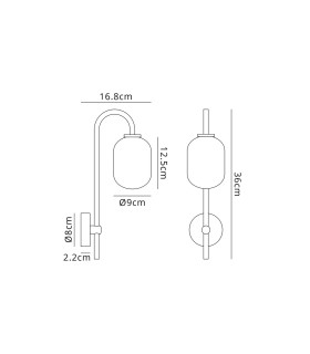 Tivoli Curved Arm Wall Light 1 Light G9 IP44 Satin Black/Smoke Smooth Tubular Glass-2
