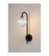 Tivoli Curved Arm Wall Light 1 Light G9 IP44 Satin Black/Clear Cross Pattern Round Glass-3