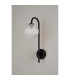 Tivoli Curved Arm Wall Light 1 Light G9 IP44 Satin Black/Clear Cross Pattern Round Glass-7