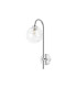 Tivoli Curved Arm Wall Light 1 Light G9 IP44 Polished Chrome/Clear Dune Effect Round Glass-4
