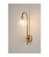 Tivoli Curved Arm Wall Light 1 Light G9 IP44 Brass Gold/Clear Waved Round Glass-3