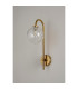 Tivoli Curved Arm Wall Light 1 Light G9 IP44 Brass Gold/Clear Waved Round Glass-7