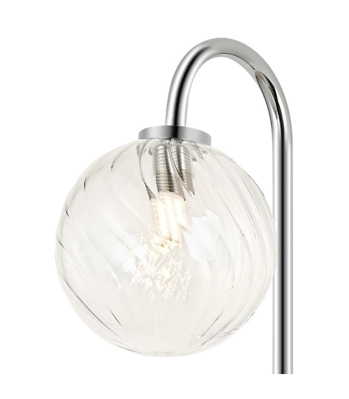 Tivoli Curved Arm Wall Light 1 Light G9 IP44 Polished Chrome/Clear Swirl Round Glass-5