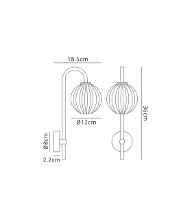 Tivoli Curved Arm Wall Light 1 Light G9 IP44 Brass Gold/Opal Round Segment Glass-2