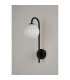 Tivoli Curved Arm Wall Light 1 Light G9 IP44 Satin Black/Opal Round Segment Glass-7