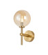 Tivoli Medium Arm Wall Light 1 Light G9 IP44 Brass Gold/Amber Smooth Round Glass-1