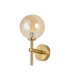 Tivoli Medium Arm Wall Light 1 Light G9 IP44 Brass Gold/Amber Smooth Round Glass-4