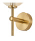 Tivoli Medium Arm Wall Light 1 Light G9 IP44 Brass Gold/Amber Smooth Round Glass-6