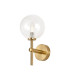 Tivoli Medium Arm Wall Light 1 Light G9 IP44 Brass Gold/Clear Smooth Round Glass-1