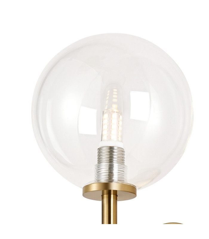 Tivoli Medium Arm Wall Light 1 Light G9 IP44 Brass Gold/Clear Smooth Round Glass-5
