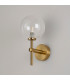 Tivoli Medium Arm Wall Light 1 Light G9 IP44 Brass Gold/Clear Smooth Round Glass-7