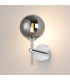 Tivoli Medium Arm Wall Light 1 Light G9 IP44 Polished Chrome/Smoke Smooth Round Glass-3